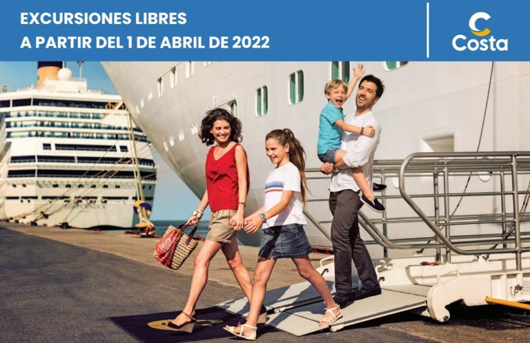 Costa Cruceros permitirá las excursiones por libre a partir del 1 de abril